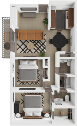 two bedroom floor plan at high point east apartments