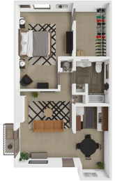 one bedroom floor plan at high point east apartments