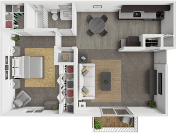 1 Bed, 1 Bath Floor Plan