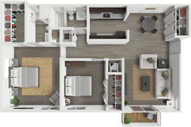 2 Bed, 2 Bath Floor Plan