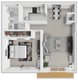 a floor plan of a house with a bedroom and a bathroom