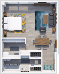 studio floor plan at icon apartments