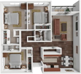 The Dromond apartment with 3 bedrooms and 2 bathrooms at les chateaux apartments