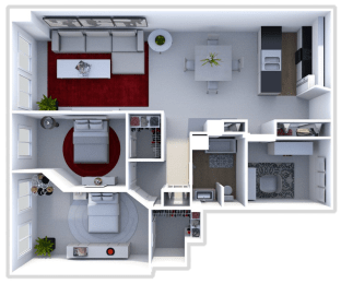 Floor Plan  floor plan of a 2 bedroom apartment