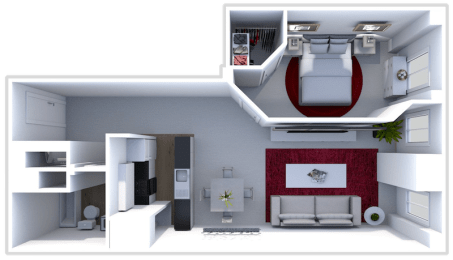1 bedroom apartment floor plan