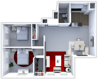 2 bedroom floor plan