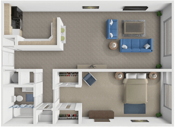 1 bedroom, 1 bathroom apartment at Lexington Park in Columbus, OH