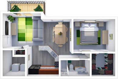 1 Bedroom Apartment Floor Plan