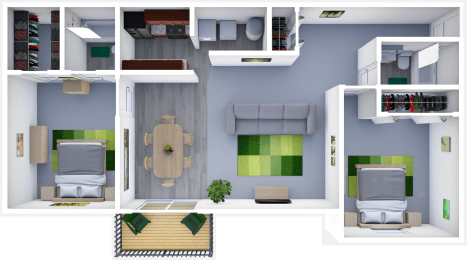 2 Bedroom Apartment Floor Plan