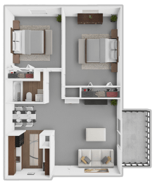 a 3d rendering of a floor plan of a house