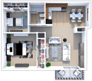 a floor plan of a two bedroom apartment