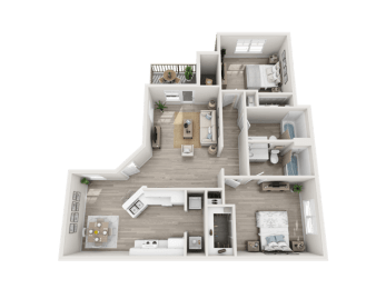 two bedroom apartment floor plan