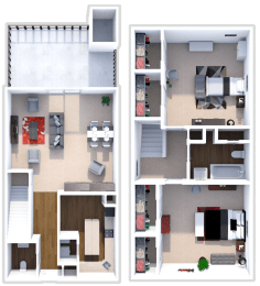 2 Bed 2 Bath Kensington Floor Plan at North Park