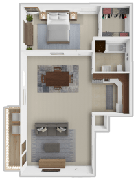a floor plan of a house with a bedroom and a bathroom