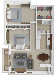 a floor plan of a house with a bedroom and a living room
