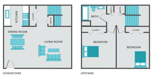 Floor Plan  2 bedroom townhome floor plan