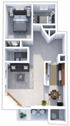 a floor plan of a one bedroom apartment