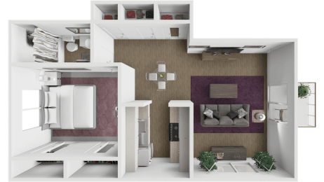 a floor plan of a house with a bedroom and a living room