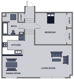 Floor Plan  1 bedroom loft floor plan