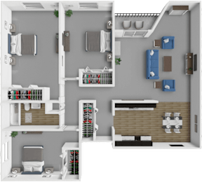 3 bed 1 bath Clemens floor plan at Park Meadows