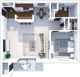1 bed 1 bath floor plan at rising estates apartments