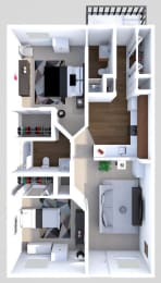 a floor plan with a bedroom and a living room