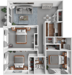 Ridge Oaks Woodland Floor Plan, Three bedroom