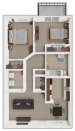 a floor plan of a house with a bedroom and a bathroom