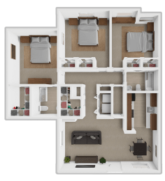 a 3d rendering of a floor plan of a house