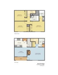 Floor Plan  floor plan of three bedroom townhome in TN