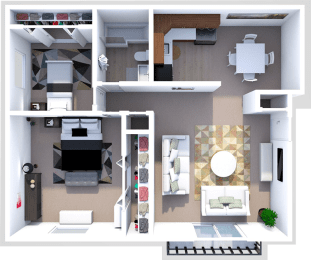 a floor plan of a 1 bedroom apartment