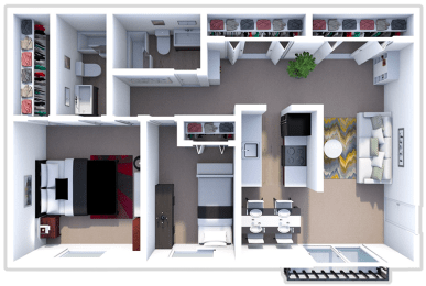 a floor plan of a 1 bedroom apartment