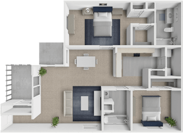 2 bedroom 2 bathroom floor plan at shoreline landing