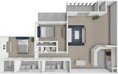 2 bedroom 2 bathroom floor plan at shoreline landing