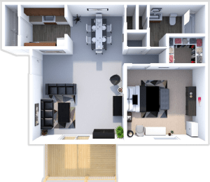 Floor Plan  Our 1 bedroom 1 bath apartment at Suson Pines