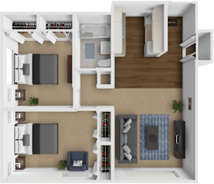 two bedroom floor plan at shores of roosevelt