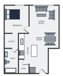 a floor plan of a bedroom apartment