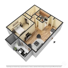 One Bedroom Floorplan