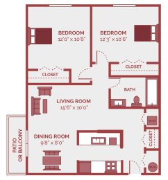 Floor Plan  floor plan of 2 bedroom apt in waukegan il