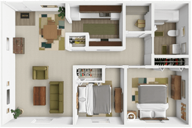 A 2 bedroom, 1 bathroom apartment at Village Green in Greeley, CO