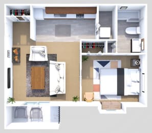  Floor Plan 1 Bed 1 Bath