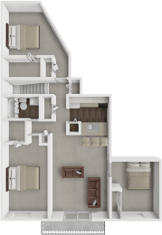 a floor plan of a house with a bedroom and a living room