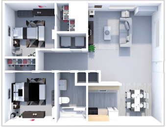 a floor plan of a 1 bedroom apartment