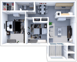 a floor plan of a 1 bedroom apartment at the crossings at white marsh apartments in white marsh