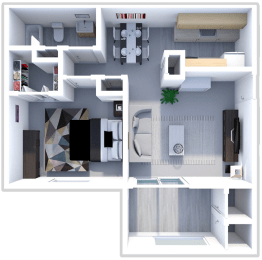 a floor plan of a 1 bedroom apartment