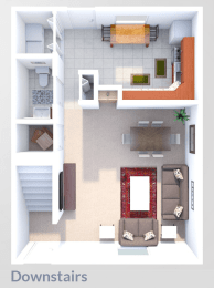  Floor Plan 3 Bed 1.5 Bath TH