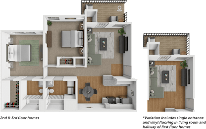 Two bedroom floor plan