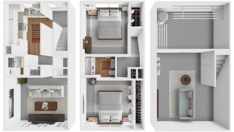 two bed one and a half bath floor plan townhome at westborough arm