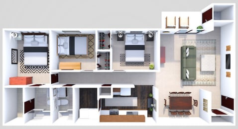  Floor Plan Phase I - 3 Bed 2 Bath