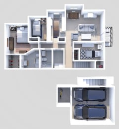  Floor Plan Phase II - Upper 3 Bed 2 Bath